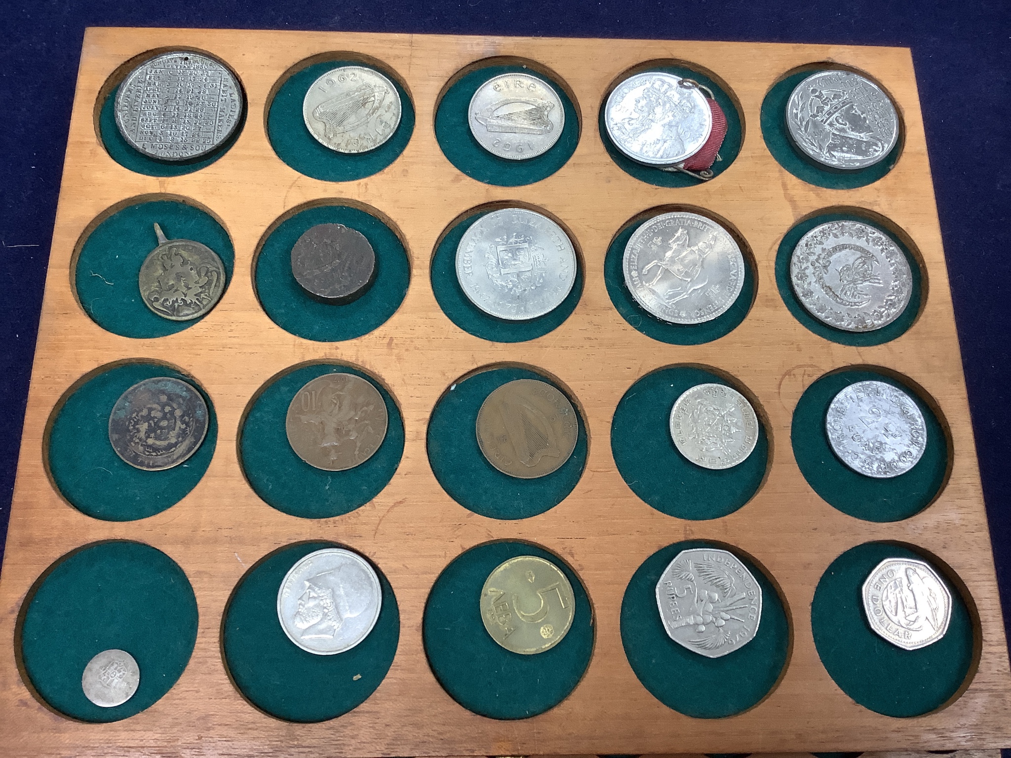 A coin collection in a coin collector's case, 30 x 26 x 17cm